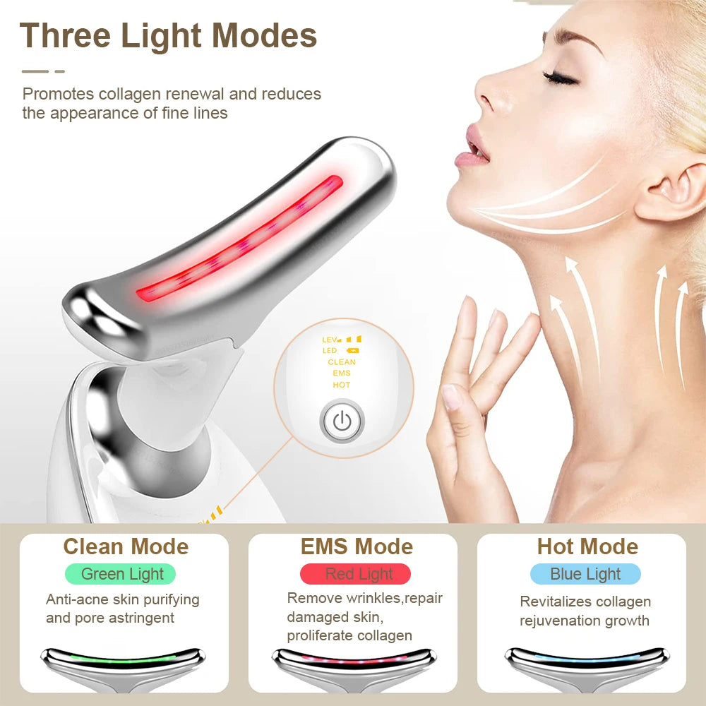 Face and Neck Massager - EMS + LED Skincare